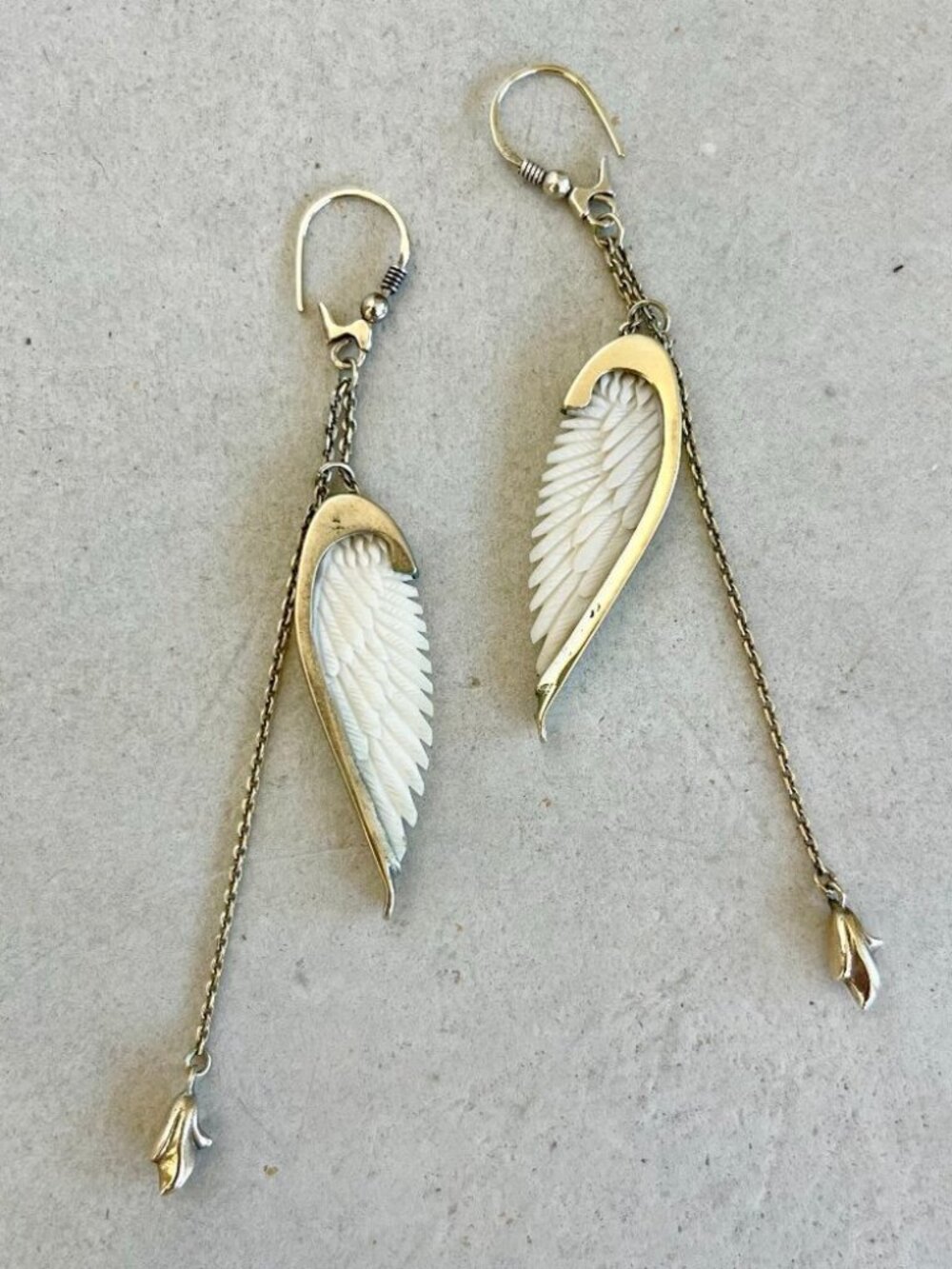 Boho Gold Wing Dangle Drop Earrings Costa Rica Boutique
